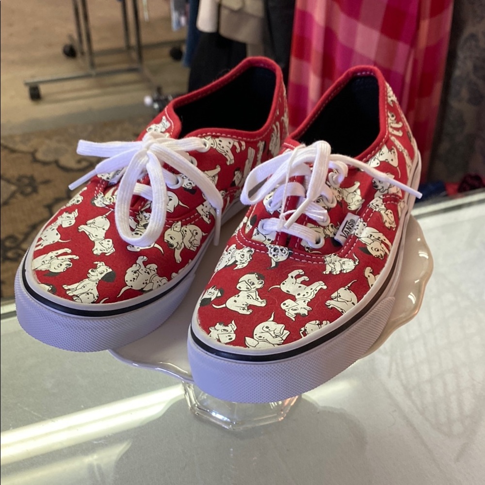 Red 101 Dalmatians Vans with White Laces